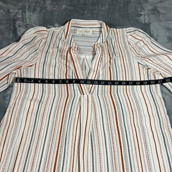 Sweet Wanderer V-Neck Stripe Shirt Dress Size Medium NEW Boho Cottagecore - Picture 9 of 11